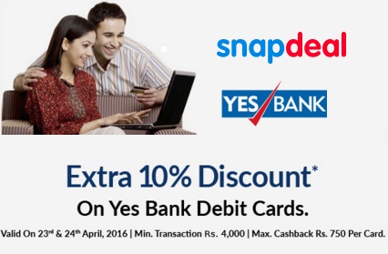 India Desire : Snapdeal Yes Bank Offer : Flat 20% Extra Discount At Snapdeal Via Yes Bank Debit/Credit Card